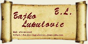 Bajko Lupulović vizit kartica